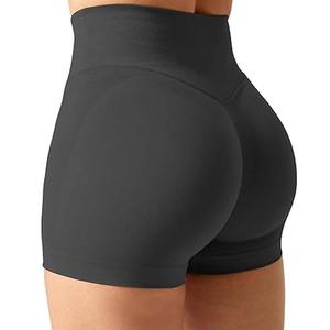 Short de sport taille haute pour femmes avec short de yoga solide sans couture Logo personnalisé Meilleure vente Short de yoga personnalisé - Product Image 5