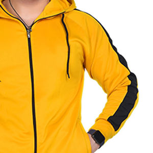 Nouveaux survêtements zippés unis pour hommes, personnalisables, en molleton 100% coton respirant, avec logo personnalisé - Product Image 4