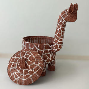 Children room decoration trendy animal shaped baskets natural <b>rattan</b> <b>storage</b> hamper bin - Product Image 2