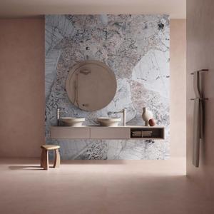 Lujosas losas de porcelana azul Patagonia de 120x280. Acabado 3D Rectificado de Alto Brillo de 6 mm para Paredes Decorativas de Hoteles de Primera Calidad - Product Image 1