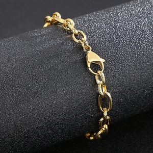 Pulsera de cadena de eslabones cubanos de alta calidad al por mayor para hombres joyería impermeable de acero inoxidable chapada en oro - Product Image 5