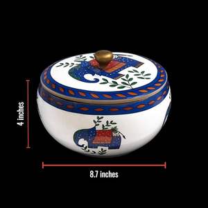 Handcrafted Customized Ethnic Print <b>Wooden</b> Chapati <b>Box</b> <b>with</b> Moisture-Proof & Dishwasher Safe Design for Wedding Kitchenware - Product Image 5