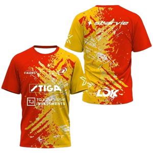 Camiseta Deportiva Unisex de Verano para Fútbol y Tenis, con Estampado por Transferencia Térmica, Tallas Grandes, Informal, de Secado Rápido y Transpirable, de Manga Corta - Product Image 1