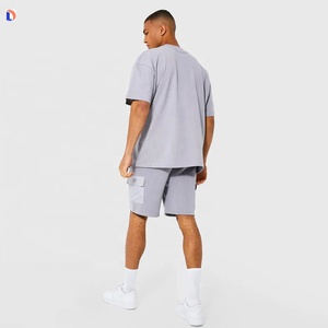 2024สองชิ้นสำหรับผู้ชายชุดฤดูร้อนแบบสองชิ้นสีล้วน OEM - Product Image 6