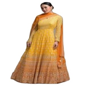 Good Quality Best Selling Kanya Libas <b>Linen</b> Anarkali Gown <b>Dress</b> <b>for</b> Adults Ready Made <b>for</b> Eid Collection India Manufacture - Product Image 2