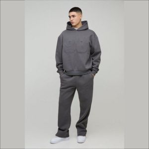 Conjunto Deportivo Informal de 2 Piezas IOTA SPORTS, Sudadera con Capucha Estampada de Poliéster/Algodón, Pantalones Deportivos, Felpa Suave, Antibacteriano y Transpirable - Product Image 5