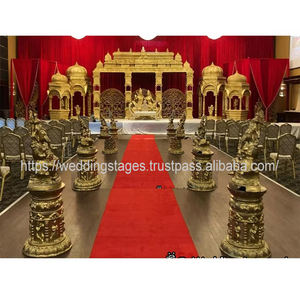 Mandap Blanco Estilo Sureño Indio, Decoración de Escenario para Bodas Hindúes Tradicionales, Personalizable con Fibra, Tendencia en el Reino Unido, LONDRES - Product Image 5