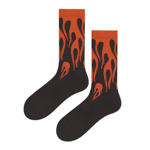 Men's Women's Custom <b>Color</b> Print Flame Pattern Design <b>Socks</b> Breathable Street Style Casual Everyday Low MOQ Wholesale Factory - Product Image 2