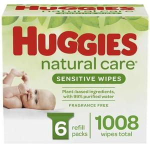 Huggies Natural Care Toallitas para bebés, sin perfume, 6 paquetes de recarga (1008 toallitas totales) - Product Image 2