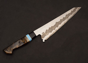 Vente en gros de commandes en vrac personnalisées OEM ODM couteau de cuisine de chef à manche en résine et lame en acier faite à la main avec couteaux de chef en bois - Product Image 5