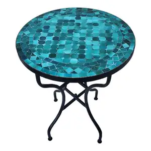 Modern Stylish Metal Hot Sale Side Table Coffee Table Black Multi Mosaic Finishing Corner Table With Moroccan Design Living Room
