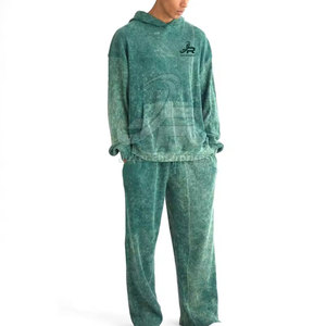 Pakistan Manufacture Breathable High Quality Best Design Men Acid Wash Tracksuits 100% Cotton Made Tracksuits - Product Image 6
