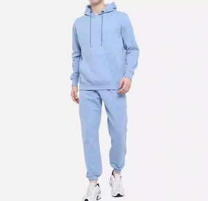 Ensemble de survêtement à capuche pour homme, 100% coton molletonné, écologique, de haute qualité, coupe classique, 2 pièces, 260g - Product Image 1
