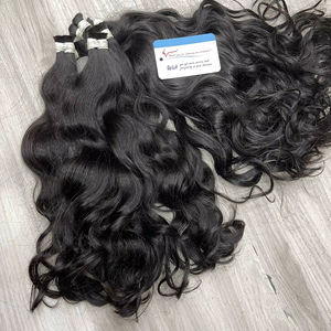 Meilleure vente 100% extensions de cheveux vierges vietnamiens crus haute qualité en vrac non transformés Double Top 1 style de cheveux ondulés naturels - Product Image 3
