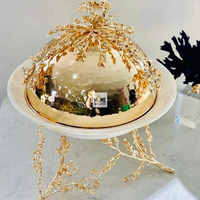 HOME IMPRESSION HI-51170 Support à gâteau de luxe en aluminium, design élégant à fleurs de cerisier, respectueux de l'environnement, décorations de desserts, couleur personnalisée