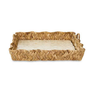 Plateau de service en jacinthe d'eau avec perle Moher pour l'affichage, le thé, les boissons, la vaisselle, plateau de rangement élégant - Product Image 6