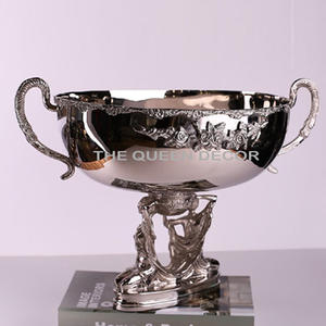 Fancy Shiny Pulido Chapado en oro Mango Conjunto Tres cuencos Acero inoxidable Latón Metal Hogar Cuenco japonés - Product Image 5