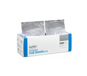 แผ่นฟอยล์สำหรับทำผมแบบป๊อปอัพ ForPro Professional ขนาด 5 x 10.75 นิ้ว แบบตัดสำเร็จ ฟอยล์อะลูมิเนียมลายนูน จำนวน 1000 แผ่น - Product Image 1