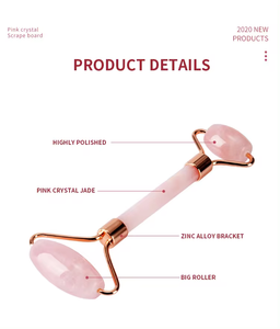 Commercio all'ingrosso di <span class=keywords><strong>pietra</strong></span> naturale quarzo <span class=keywords><strong>rosa</strong></span> <span class=keywords><strong>giada</strong></span> rullo viso corpo completo manuale Gua Sha Set di strumenti di massaggio - Product Image 5