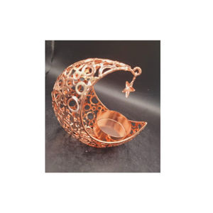 Ramadan Eid Mubarak Décoratif Islamique Bougeoir Métal Cuivre Couleur Bougeoir Eid et Ramadan Organisateur pour Offre Spéciale - Product Image 1