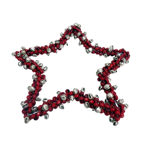 Ensemble décoratif de nouvelle qualité pour la maison de 2 étoiles suspendues en fer/perles nickelé tenture murale pour la décoration de Noël - Product Image 5