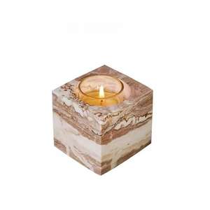 Bougeoir en bois carré de qualité supérieure fait à la main nacre pour Noël Pâques Saint Valentin - Product Image 3