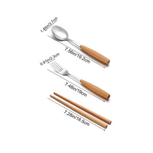 ชุดของขวัญช้อนเหล็กด้ามไม้ดีไซน์น่ารักชุดของขวัญช้อนกาแฟและส้อมขนมหวานในราคาที่แข่งขันได้ - Product Image 5