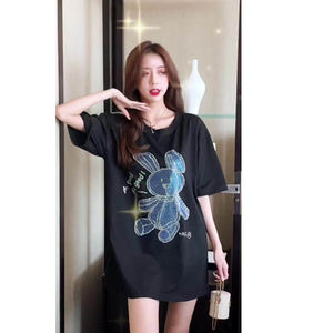 Gran Oferta personalizada servicio OEM último estilo camiseta de mujer ropa informal Color sólido ligero camiseta de mujer - Product Image 1