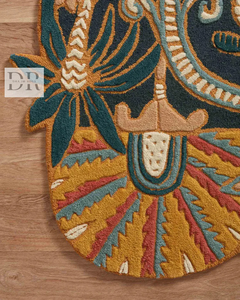 Alfombra de corredor de lana 100% con mechones a mano de optimismo floral, diseño alto y bajo para el hogar, dormitorio o galería, tamaño personalizado - Product Image 5