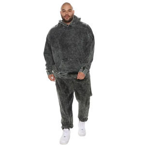 Survêtements délavés à l'acide surdimensionnés de haute qualité pour hommes ensemble de pulls ras du cou à manches longues avec logo personnalisé - Product Image 1