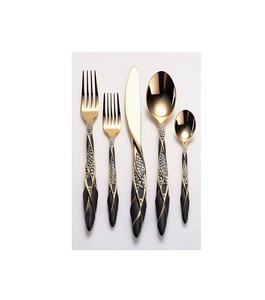 Juego de cubiertos de metal hechos a mano de lujo con asas elegantes para servir cenas formales y ocasiones especiales - Product Image 2