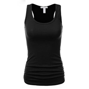 Débardeur blanc uni respirant pour musculation, en Spandex/Polyester, sans manches, style club sexy, pour l'été, sport et fitness, personnalisable pour femme - Product Image 4