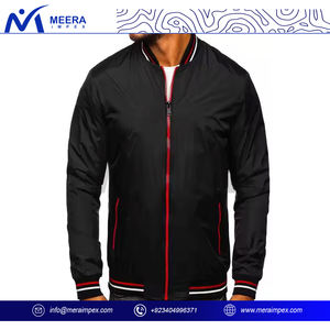 Blouson aviateur coupe-vent à glissière personnalisé de haute qualité pour hommes avec col montant brodé de logo uniforme de travail d'équipe sportive d'hiver - Product Image 2