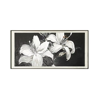 Peinture à l'huile abstraite moderne noir et blanc sur toile, peinte à la main, pour décoration murale de salon – Vente chaude en gros sur mesure