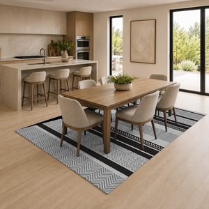 <b>RUGS</b> DEPOT LXDP-0232 Wholesale <b>Charcoal</b> <b>Grey</b> Designer Pattern Digital Printed Machine Washable Chenille Area <b>Rug</b> Non Slip - Product Image 4
