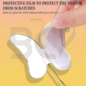 กระจกแต่งขนตาแบบพกพาขนาดเล็กสีทอง รุ่นปี 2026 โครงสแตนเลสสตีลเรืองแสง รูปทรงตามสั่ง คุณภาพดี ดีไซน์โดดเด่น ราคาขายส่ง - Product Image 4