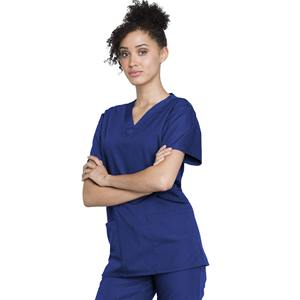 ชุดสูททางการแพทย์คอวีแขนสั้นสำหรับผู้หญิงชุดวิ่งสำหรับพยาบาลสปาร้านเสริมสวยชุดเครื่องแบบขัดโลโก้ออกแบบได้ตามต้องการ - Product Image 1