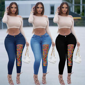 Pantalones Vaqueros Ajustados Urbanos de Moda para Mujer, Talla Grande, al por Mayor, con Tiras y Detalles Desgastados - Product Image 1