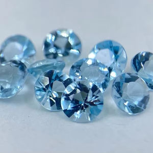 Gemas Mehrajudin, Aguamarina Azul 100% Natural, Corte Suelto, Pulida, con Certificación de Terceros, Gema de 3x3mm, de Rajasthan, para Joyería - Product Image 1