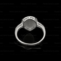 Hochwertiger 925er Sterlingsilber Rhodium-plattierter 7x9mm Birnenförmiger Rohling-Ring mit Zirkonharzfüllung für Schmuckzubehör im Beutel