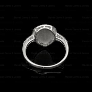 แหวนเงินแท้ 925 ชุบเงิน ปี 2024 ขนาด 7x9 มม. ประดับเพชรซิคอนทรงหยดน้ำ 0.80 มม. แบบกึ่งสำเร็จรูป สำหรับใส่พลอย หรือเรซิ่นใส่เถ้ากระดูก  สามารถสั่งทำได้ - Product Image 4