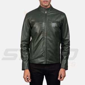 Wholesale <b>Men</b> Plain Original Leather <b>Jacket</b> for Sale Newest Style <b>Men</b> Leather <b>Jacket</b> - Product Image 1