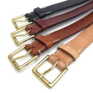 Ceinture carrée vintage en cuir de buffle véritable personnalisable, écologique, à boucle en acier massif pour homme, vente chaude - Product Image 1