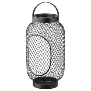 <b>Set</b> of 2 Wicker Iron Black Matte <b>Lantern</b> High Quality Home Decor Party Used Christmas Candle <b>Lantern</b> - Product Image 2