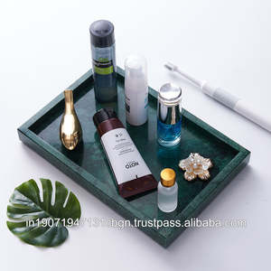 Bandeja de Servicio Decorativa Hecha a Mano al por Mayor de Piedra Natural de Mármol Blanco y Verde - Product Image 4