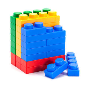 Vente en gros de 36 pièces de blocs de construction en plastique souple de 3 cm de hauteur, ensemble de blocs, 2 tailles, 4 couleurs, certifié CE, jouet de construction - Product Image 1