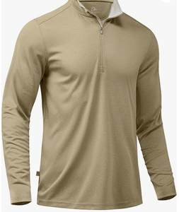 Suéter de Golf con Cierre de Cremallera para Hombre, Cuello Alto Simulado, Ligero, Protección Solar, Camisa de Golf de Manga Larga para Hombre - Product Image 2
