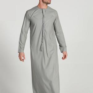 Prix usine musulman hommes Thobe élégant broderie décontracté hommes musulman Thobe solide longue Robe Jubba pour hommes arabe Thobe islamique - Product Image 2