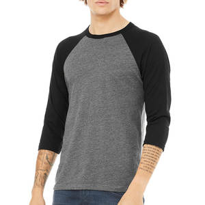 Chemise à manches longues de baseball raglan bicolore solide personnalisée de haute qualité - Product Image 5