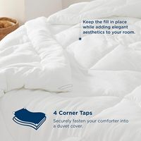 Couette Queen Size toutes saisons ultra-douce alternative au duvet, pré-lavée, avec 4 languettes
